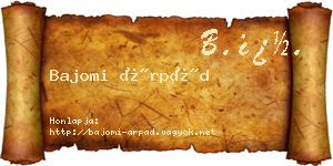 Bajomi Árpád névjegykártya