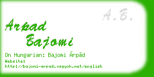 arpad bajomi business card